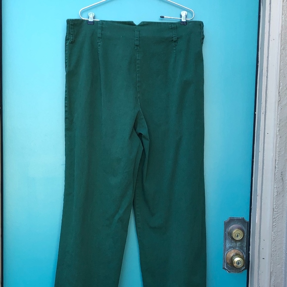 J Peterman green denim high waist wide leg jeans - Picture 4 of 8